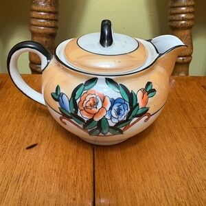 Small Floral Ceramic Creamer with Lid